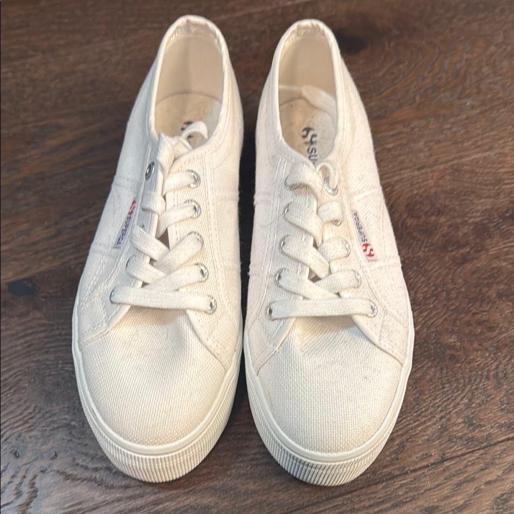 Brand New!! Superga Women's white Canvas Sneakers, size 37 1/2